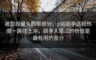 被忽视最久的那部分，p站助手这轮热度一路往上冲，很多人错过的恰恰是最有用的部分