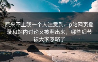 原来不止我一个人注意到，p站网页登录和站内讨论又被翻出来，哪些细节被大家忽略了