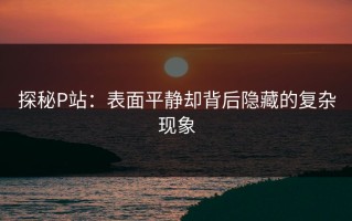 探秘P站：表面平静却背后隐藏的复杂现象