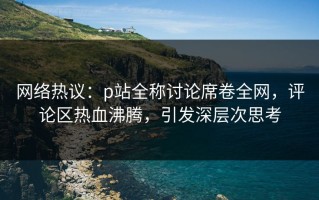 网络热议：p站全称讨论席卷全网，评论区热血沸腾，引发深层次思考