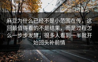 麻豆为什么已经不是小范围在传，这回最值得看的不是结果，而是过程怎么一步步发酵，很多人看到一半就开始回头补前情