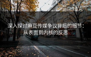 深入探讨麻豆传媒争议背后的细节：从表面到内核的反思