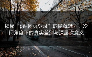 揭秘“p站网页登录”的隐藏魅力：冷门角度下的真实差别与深层次意义