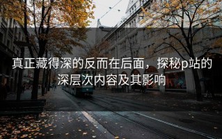 真正藏得深的反而在后面，探秘p站的深层次内容及其影响