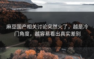 麻豆国产相关讨论突然火了，越是冷门角度，越容易看出真实差别