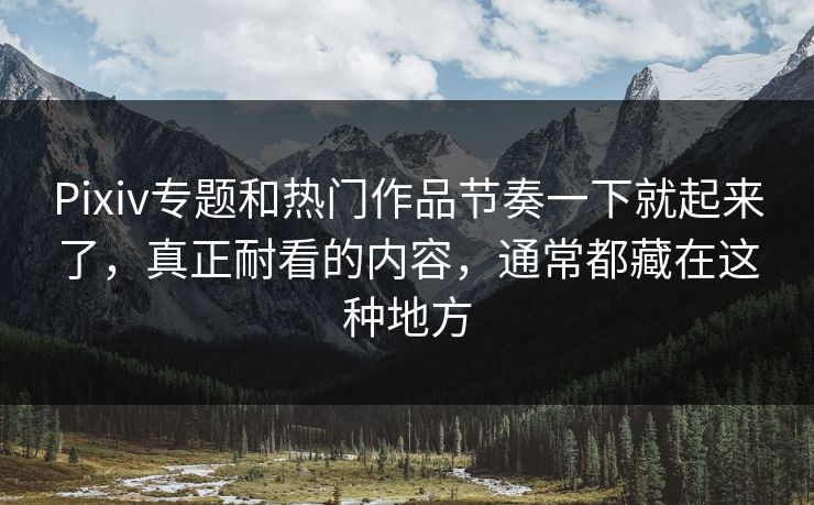 Pixiv专题和热门作品节奏一下就起来了，真正耐看的内容，通常都藏在这种地方-第1张图片-p站影视站 | p站镜像热门视频