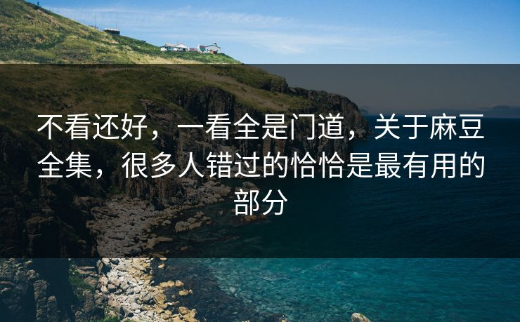 不看还好，一看全是门道，关于麻豆全集，很多人错过的恰恰是最有用的部分-第1张图片-p站影视站 | p站镜像热门视频